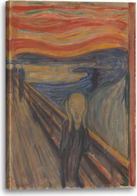 Produktbild von Leinwandbild (70x100cm): Edward Munch - Der Schrei (1893), echter Holz-Keilrahmen inkl. Aufhänger, handgefertigt in Deutschland