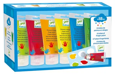 Produktbild von Djeco-Farben: 6 Tuben Fingerfarbe