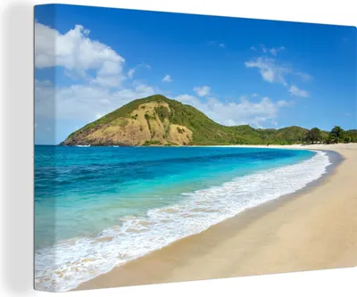 Obrázek produktu pro OneMillionCanvasses® Malba na plátně Nástěnná malba na plátně - Moře - Tropické - Pláž - Rostliny - 150x100cm