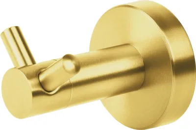 Produktbild von Balneo | Doppelter Handtuchhaken Edelstahl gold | Badezimmerhaken QUBE Rostfrei | Wandhaken für Badezimmer