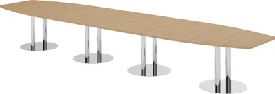 Produktbild von bümö Konferenztisch XXL KT52 - tischfuss: Chromsäulen, Nachbildung: Eiche