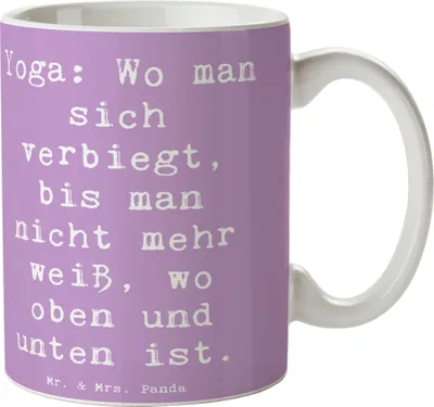Produktbild von Mr. & Mrs. Panda Tasse Spruch Yoga Balance - Lavendeltraum - Geschenk, Gleichgewicht, Sportler Geschenke, Körper und Geist, Keramiktasse, Asanas, Flexibilität, Teamsport