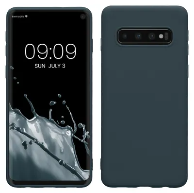 Obrázek produktu pro Pouzdro kwmobile pro Samsung Galaxy S10, vyrobené z TPU – obal na mobilní telefon podporuje bezdrátové nabíjení, flexibilní ochranné pouzdro, gumové provedení v barvě tmavě šedé