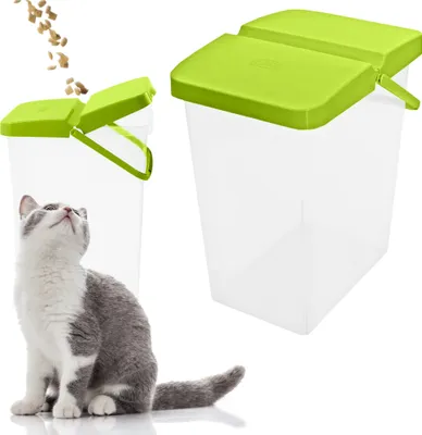 Produktbild von Pojemnik Plastikowy Na Karmę Proszek Z Klapą Pokrywką 10 L Zielony