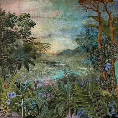 Imagen del producto de Sanders & Sanders fotomural jungla verde 250 x 250 cm