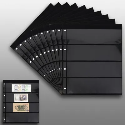 Produktbild von Prophila Collection 20 Einsteckseiten 4zeilig, auf 10 doppelseitigen, schwarzen Einsteckblättern