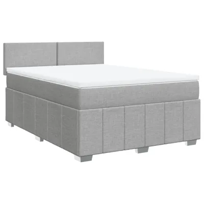 Produktbild von Boxspringbett mit Matratze Hellgrau 160x200 cm Stoff
