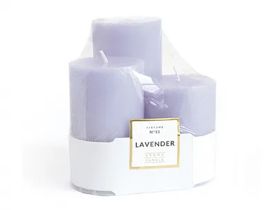 Obrázek produktu pro Nohel Garden Svíčka CLASSIC GLASS Lavender d6x7,5/10/12,5cm 3ks