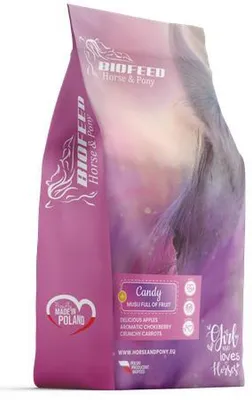 Produktbild von Biofeed Pferdemüsli Ohne Hafer Mit Apfel, Pferde Müsli Ergänzungsfutter Für Pferde Und Ponys, 20 Kg