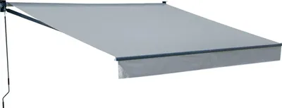 Image de Store banne SAULE 3,5 × 3m - Toile grise et structure grise
