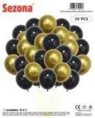 Zdjęcie produktu dla Balony czarno złote 50szt