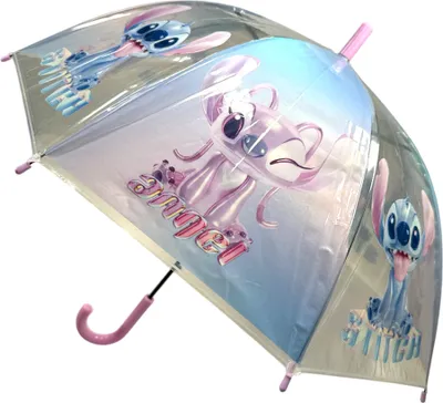 Produktbild von Lilo und Stitch Kinder Automatik Stockschirm Regenschirm Schirm transparent