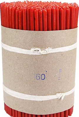 Produktbild von 1950g (ca. 300 St.) Altarkerzen Rot Ruß Tropffrei Osterkerzen L: 19,5cm 36256