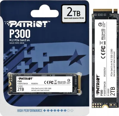 Produktbild von Ssd Patriot P300 2Tb Pcie 3X4 Nvme M.2 2280 2100/1650Mb/S Für Laptop Und Pc