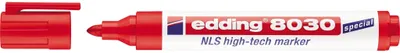 Produktbild von Edding 8030 NLS High-Tech, Rot, Rundspitze, Kunststoff, 1,5 mm, 3 mm, Metall