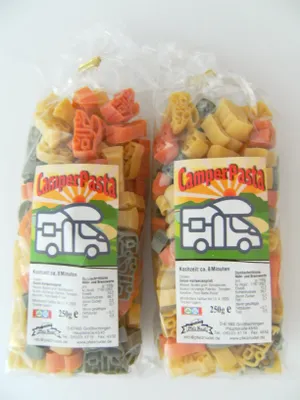 Produktbild von Streuteile Camper aus Nudelteig, 2X 250 g, Nudeln, Pasta, Dekoration, Delikatesse, Wohnmobil