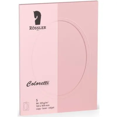 Immagine prodotto di Passepartoutkarte B6 Rosa Ros 220732523 Oval 5Er Coloret Passepartoutkarte B6 Rosa