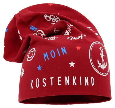 Produktbild von Leoberg Kinder Beanie Mütze Mädchen Jungen - Uni Kinderbeanie in 103108-Rot-44