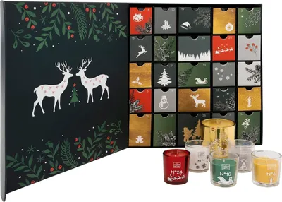 Produktbild von Adventskalender mit 25 Duftkerzen in Gläsern - Eine einzigartige Countdown bis Weihnachten
