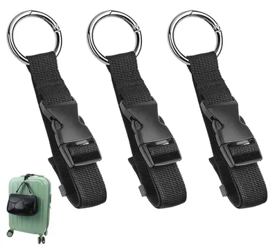 Immagine prodotto di Cinghie per bagagli, 3 cinghie regolabili per bagagli con ganci ad anello