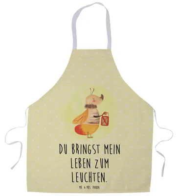 Produktbild von Mr. & Mrs. Panda Kochschürze Glühwürmchen - Gelb Pastell - Geschenk, Küchenzubehör, Liebesspruch, Barkeeper Schürze, Lustige Sprüche, Alltagsschürze, Küchenschürze, Liebe