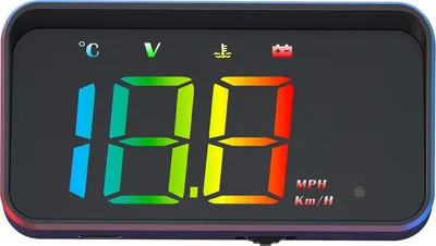 Imagen del producto de Pantalla de proyección en el parabrisas, velocímetro digital para automóvil, que muestra la velocidad, la temperatura del agua, el voltaje, una alarma de exceso de velocidad y una alarma de conducción prolongada. Fácil de instalar y usar