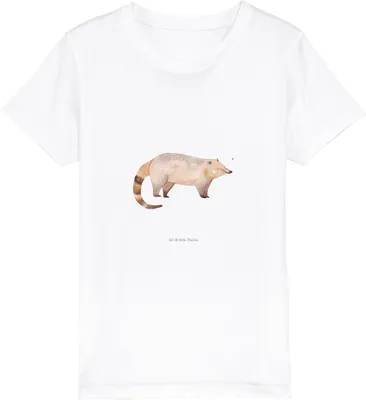 Produktbild von Mr. & Mrs. Panda Kleinkinder T-Shirt Nasenbär 5-6 Jahre (110/116) - Weiß - Geschenk, Kindershirt, Mädchen, Teenager, Nasenbären, für Kinder, Lustige Sprüche, Rüsselbär