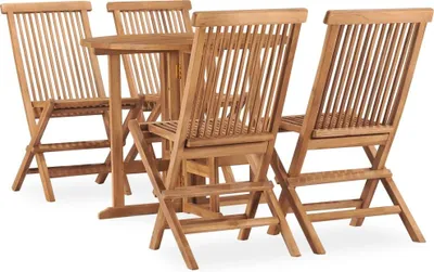 Produktbild von 5-tlg. Garten-Essgruppe Klappbar Massivholz Teak