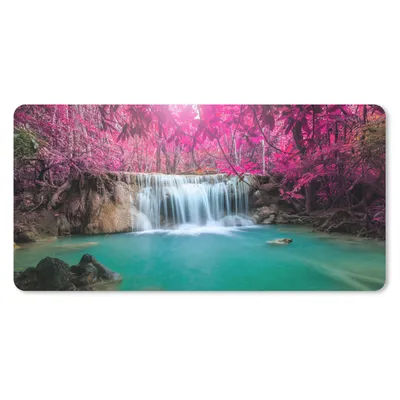 Produktbild von MuchoWow® Mauspad Mousepad Wasserfall - Baum - Rosa - Natur 60x30 cm - Mousepads - Maus Mat - Pad - Mausunterlage - Nachhaltig