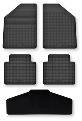Productafbeelding van Rubberen automatten + tunnelmat voor SsangYong Musso 1993-2005 (SUV) – 5-delig, zwart, op maat – Wielganizator Semi-Universal