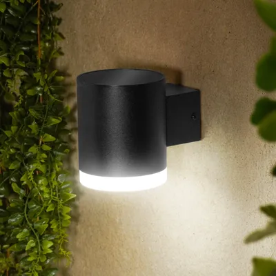Produktbild von esotec Solar Wandleuchte Aura, Aluminium, 38 LEDs, Akku, Solarmodul 102946
