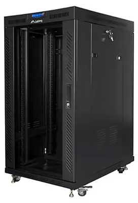 Produktbild von LANBERG 19" 22U 800x1000 freist. LCD Glastür (FlatPack) sw (Speditionsversand)