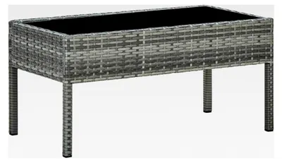 Produktbild von Gartentisch Grau 75x40x37 cm aus Poly Rattan