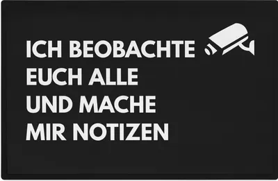 Produktbild von Trendation - Lustige Fußmatte mit Spruch Ich Beobachte Euch Alle Fussmatte Innenbereich Außenbereich Witzig Humor
