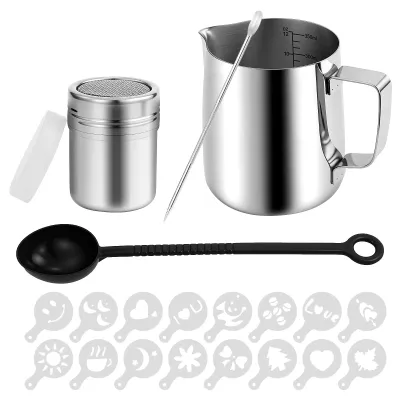 Milchkännchen 350 ml Edelstahl mit Skalierung Barista-Zubehör