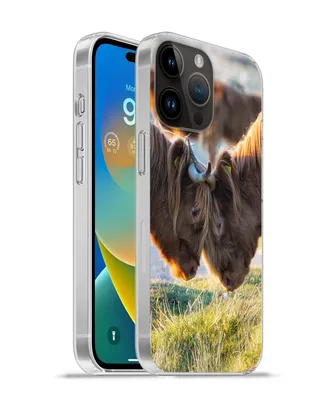 Produktbild von MuchoWow® Handyhülle Schutzhülle Hülle für Apple iPhone 14 Pro - Softcase Schottische Highlander - Tiere - Sonne Silikon Softcase Handy Hülle - Umschlag