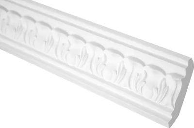 Produktbild von GRAND DECOR Stuckleisten Decke Barock Stil, PolyurethanHartschaum & Flexibel - 2m Deckenleisten gemustert Eckprofile Kranzleisten (2 Meter C741 weiß)