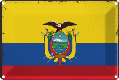 Zdjęcie produktu dla vianmo Blaszany znak 12x18 cm Ecuadors Flag of Ecuador