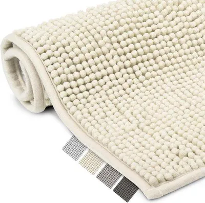 Productafbeelding van Famanu badmat van chenille - antislip, wasbaar, geschikt voor vloerverwarming