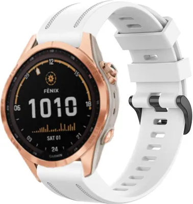 Produktbild von Strap-it Garmin Fenix 7s Silikonarmband (Weiß)