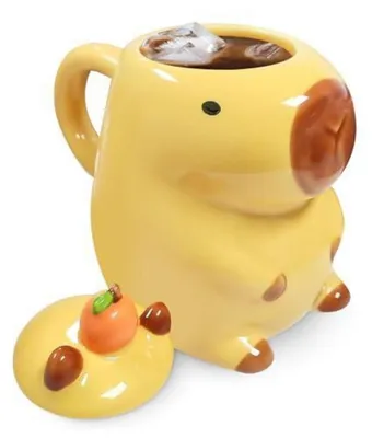 Produktbild von Capybara Tasse 450ml Keramik 3D Form Lustiges Wasserschwein Kaffeebecher Geschenk
