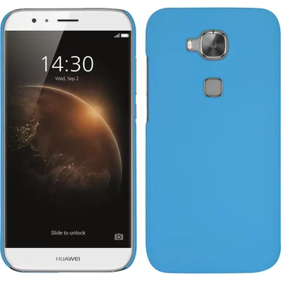 Produktbild von PhoneNatic Case kompatibel mit Huawei G8 - Hülle hellblau gummiert Hard-case + 2 Schutzfolien