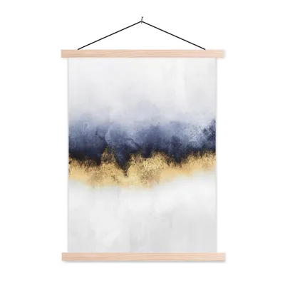 Produktbild von MuchoWow® Textilposter Abstrakt - Gold - Luxus 120x160 cm mit holzfarbenen Rahmen - Plakatkarton