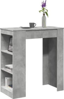 Produktbild von "2026 Promotion" Bartisch mit Regal Betongrau 95x47x103,5 cm Holzwerkstoff - Esstische CC31400