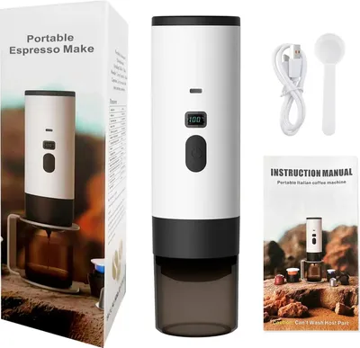 Produktbild von Tragbare Espressomaschine XYD003 - 3-in-1 Kaffeemaschine 20 bar - Für Auto Zuhause Camping Reise - Für Kapseln und Kaffeepulver - Automatische Heizung 72 W - Weiß