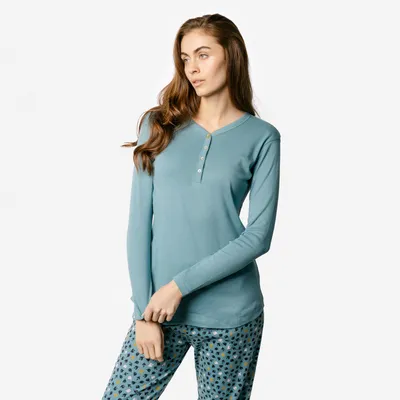Produktbild von Damen-Schlaf-Shirt „Violera“ in Harbour Blue von Living Crafts