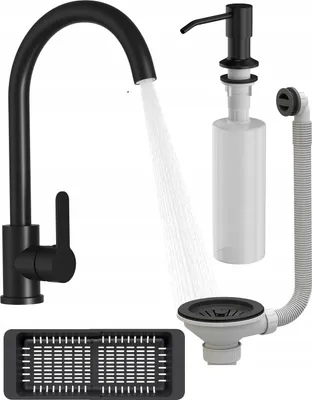 Produktbild von Granitan | PRESTIGE PLUS - Küchenarmatur - 360° schwenkbar - Schwarz - Keramikkopf