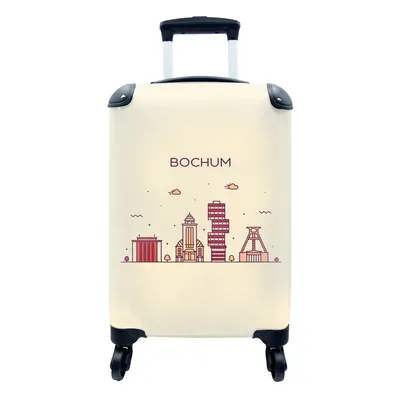 Produktbild von MuchoWow® Koffer Handgepäck Trolley Rollkoffer Kleine Reisekoffer mit 4 Rollen - Bochum - Deutschland - Skyline - Cabin Size < 55x40x23 cm & 55x40x20 cm - Fotokoffer - Kabinenkoffer - Boardgepäck - Reise-Box - Reisekoffer - Reisegepäck - Koffer mit Bild - Trolley für Kinder