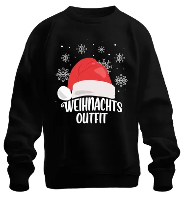 Produktbild von Weihnachtsoutfit Santa Hut - Weihnachten Weihnachtsgeschenk Sweatshirt Pullover, Schwarz, XL
