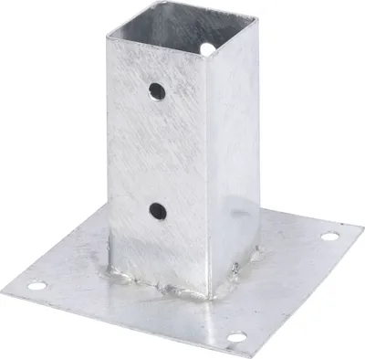 Immagine prodotto di Alberts 211875 Manicotto a vite, per pali in legno rotondi o quadrati, zincato a caldo, 61 x 61 mm, set da 3